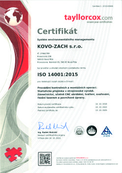 Certifikát ISO (česká verze)